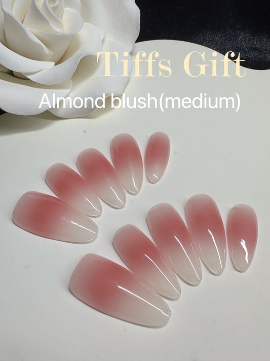 Almond blush(medium) Reusable Hand Made Press On Nails Fake Nails
