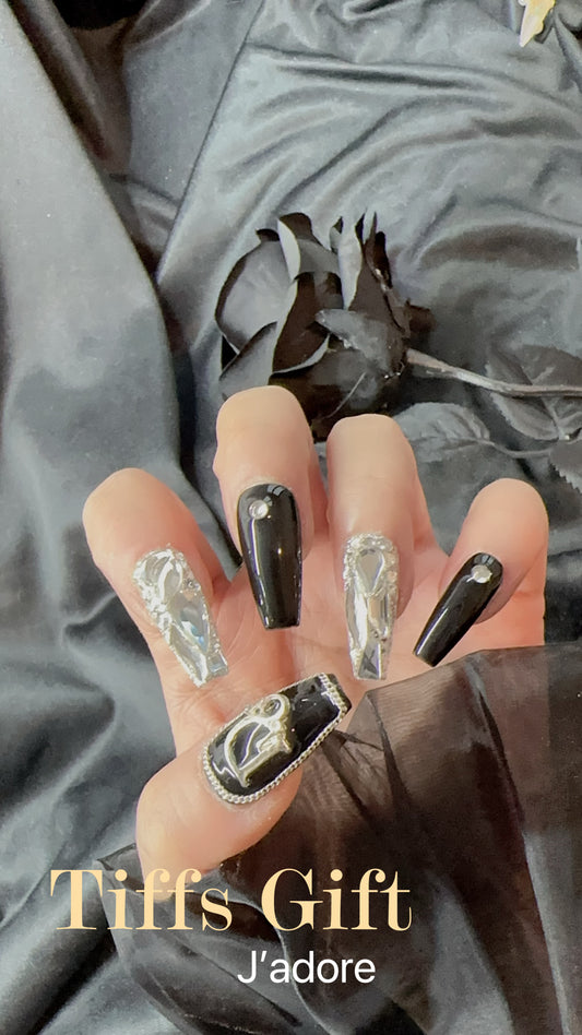 J’adore (long) Reusable Hand Made Press On Nails - TiffsGift