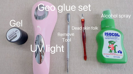 Press On Nails DIY UV Light Gel Glue manicure set - TiffsGift