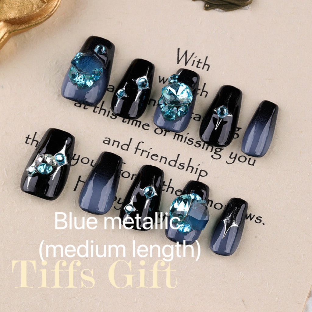 Dark blue metallic (medium length) - TiffsGift