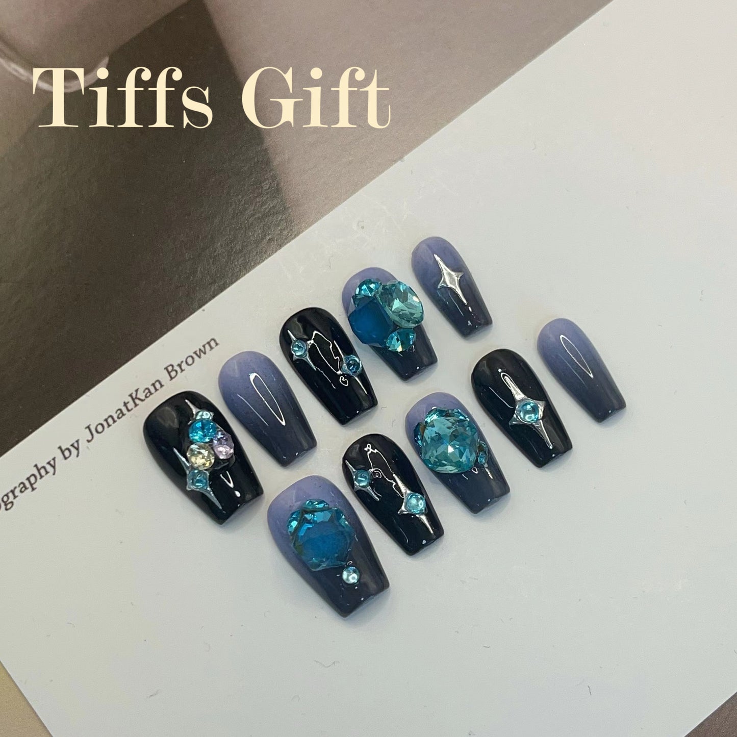 Dark blue metallic (medium length) - TiffsGift