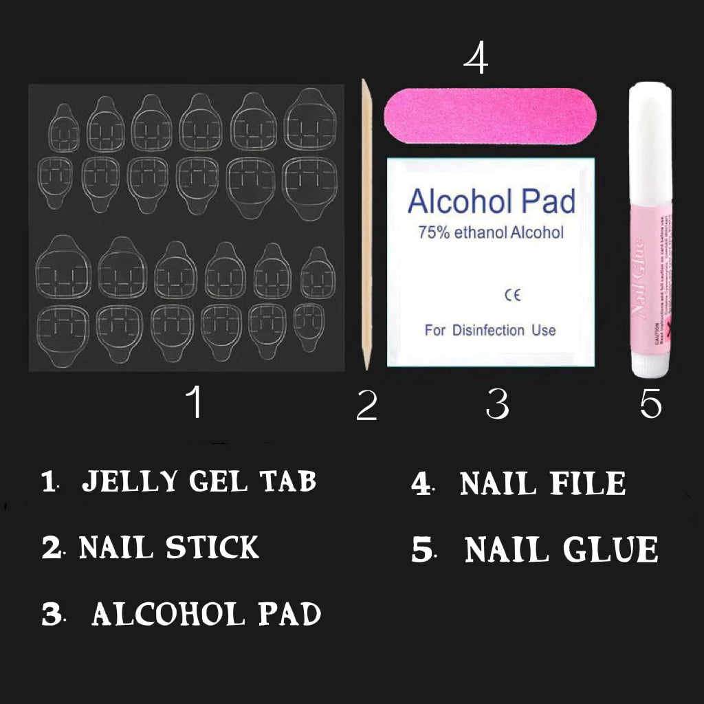 Press On Nails Nail file Gel stickers Nail Glue manicure set Nail Prep kit