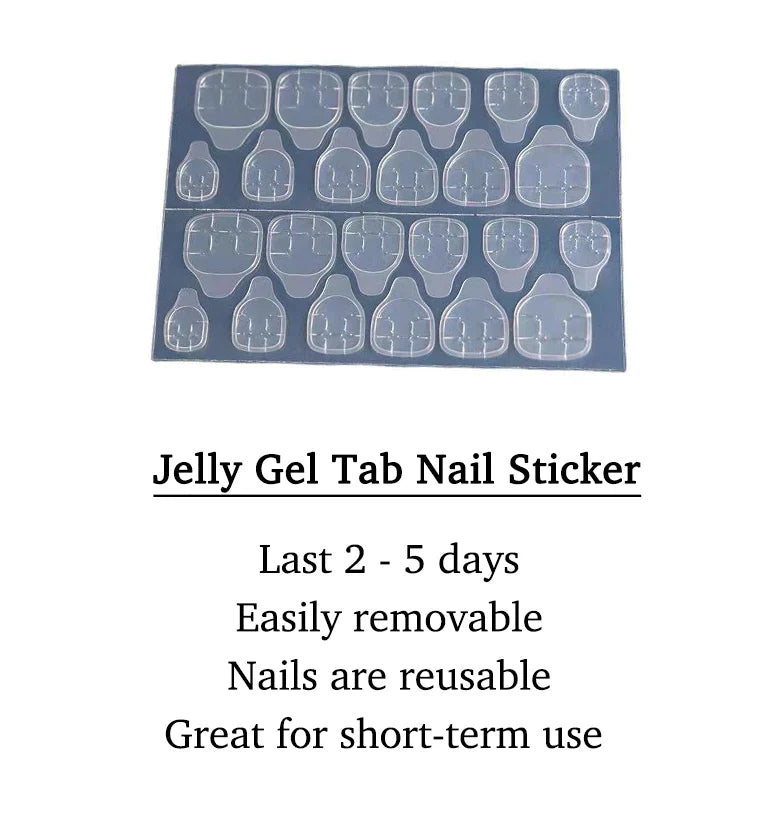 20pcs Jelly Gel nail stickers for Press On Nails Glue manicure set Nail Prep kit