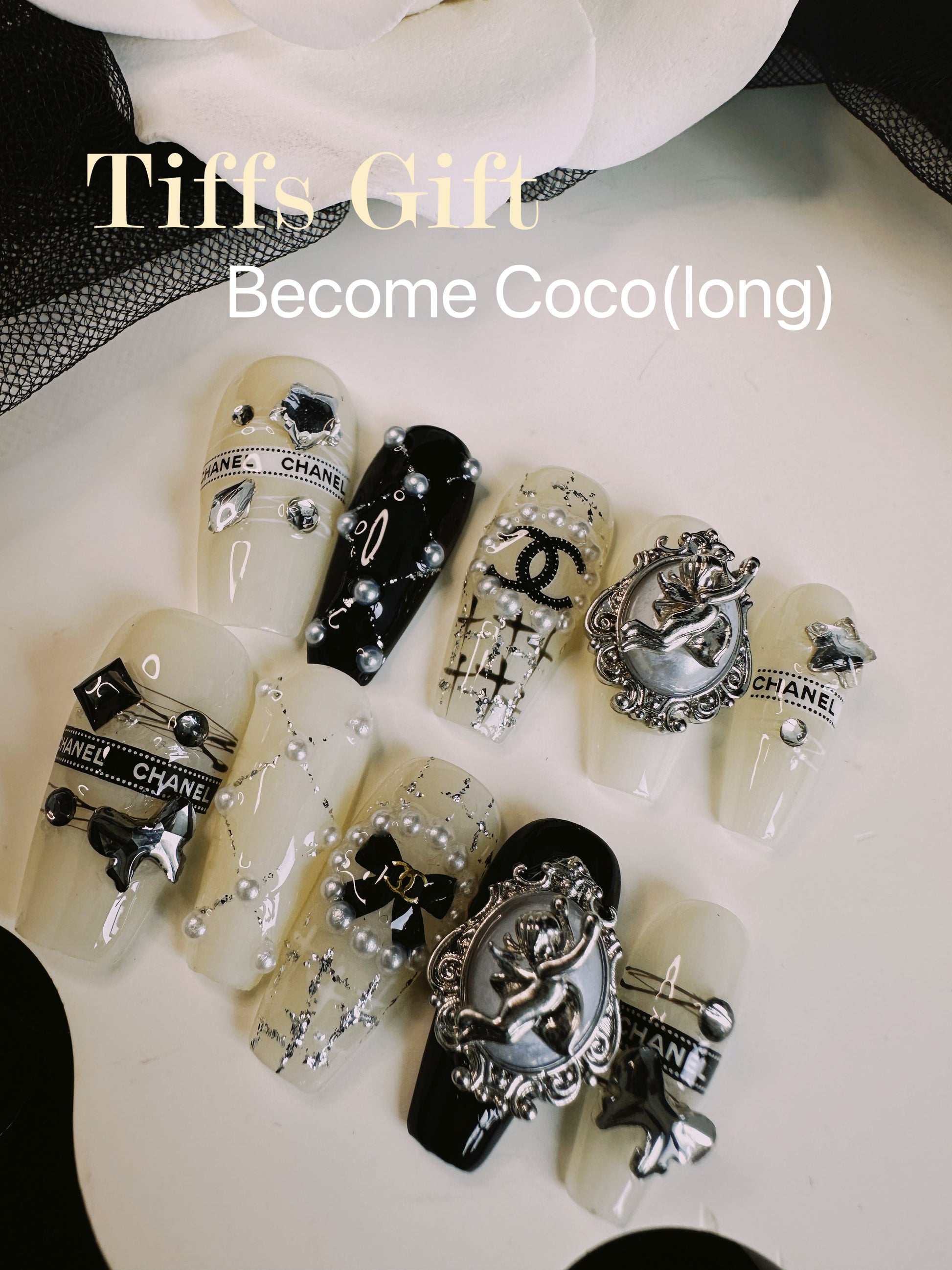 Become Coco (long) Reusable HandMade Press On Nails - TiffsGift