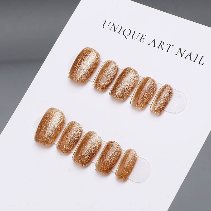 Bronze Opal Reusable Hand Made Press On Nails High Quality - TiffsGift