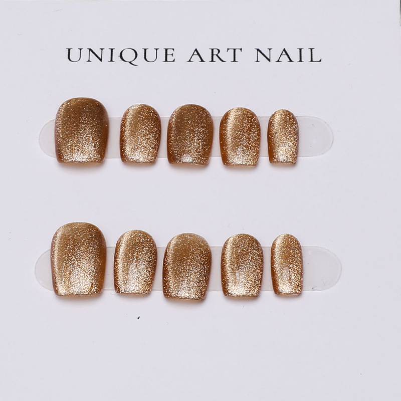 Bronze Opal Reusable Hand Made Press On Nails High Quality - TiffsGift