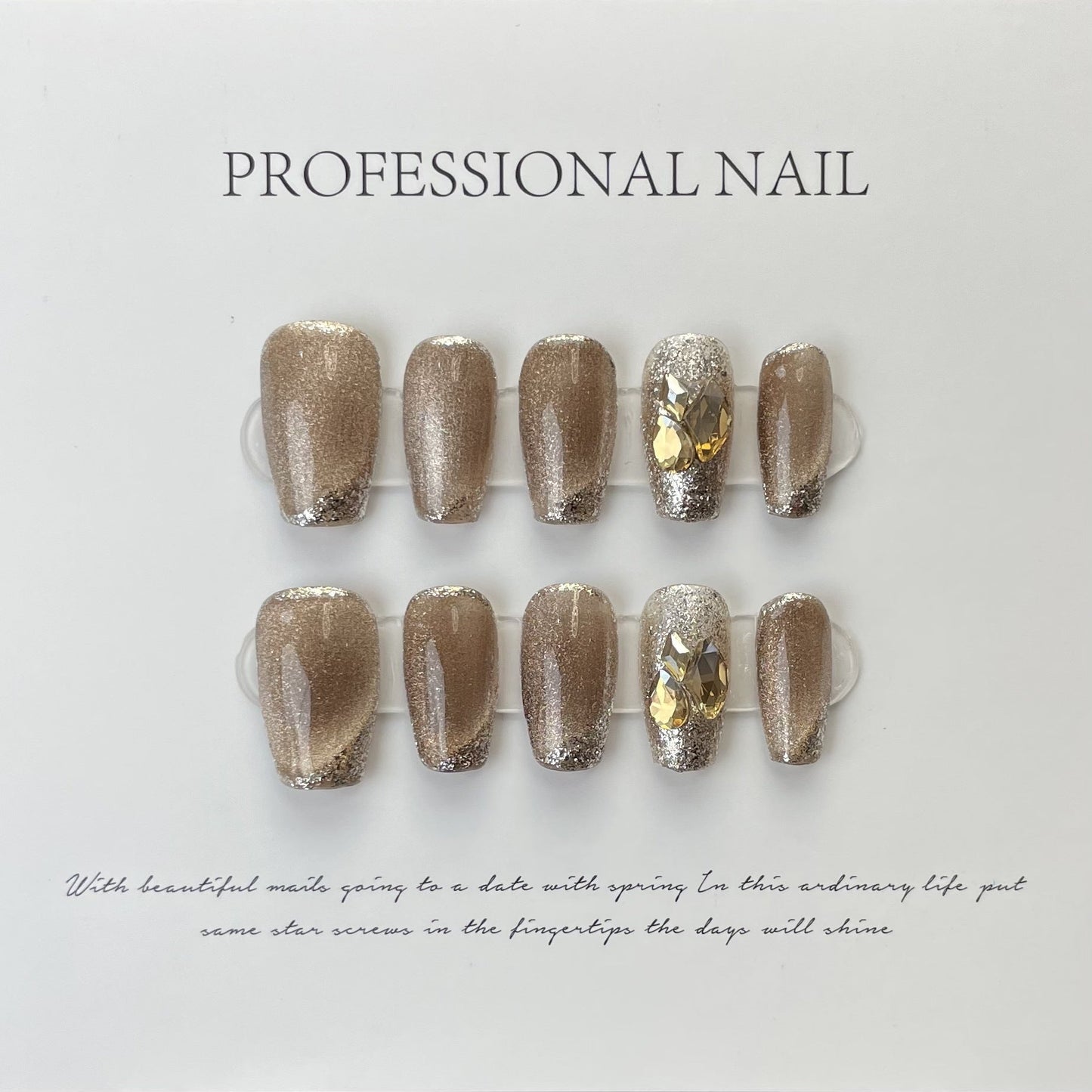 Fading Ash Reusable Hand Made Press On Nails High Quality - TiffsGift