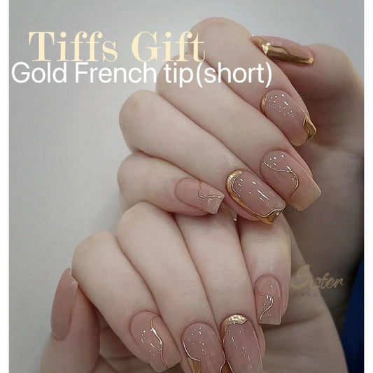 Gold French tip (short) - TiffsGift
