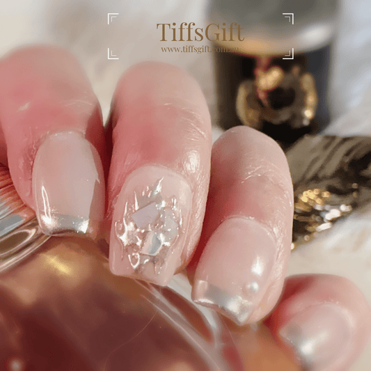 Liquid Gold Reusable Hand Made Press On Nails High Quality - TiffsGift