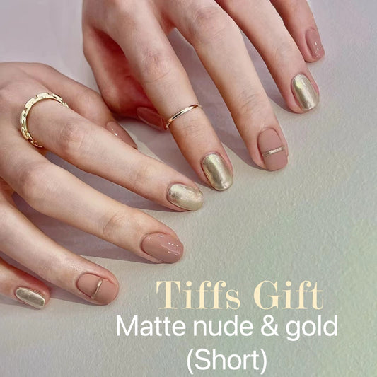 Matte nude& gold(short) - TiffsGift