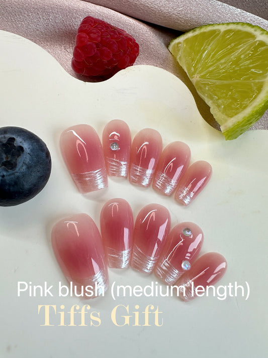 Pink blush( medium length) Reusable HandMade Press On Nails - TiffsGift