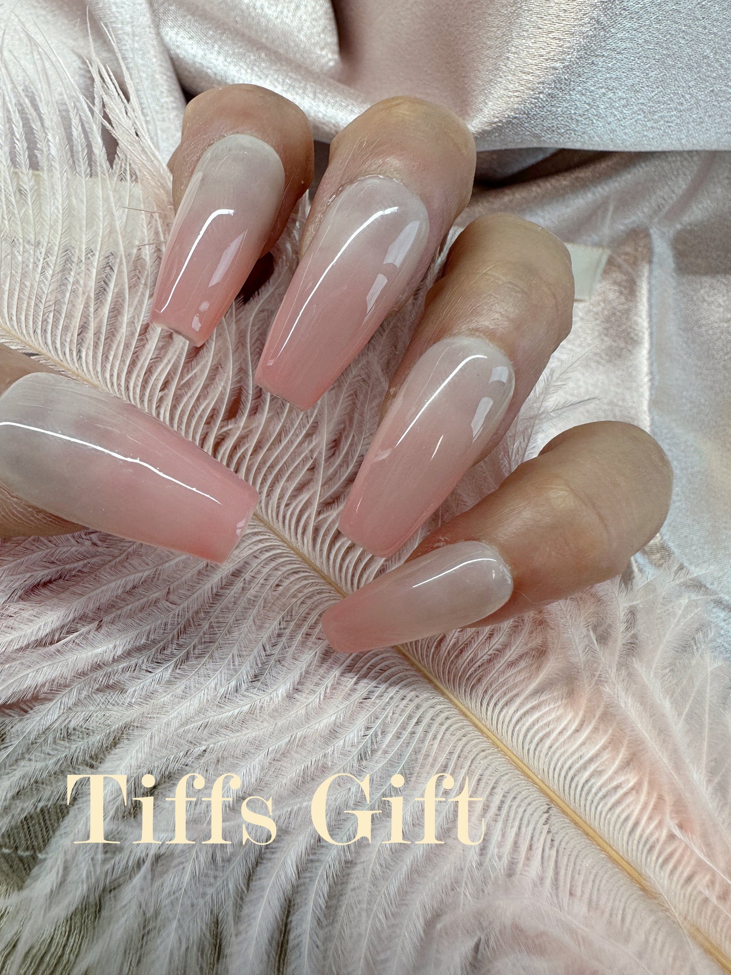 Pink jade(long) Reusable HandMade Press On Nails - TiffsGift