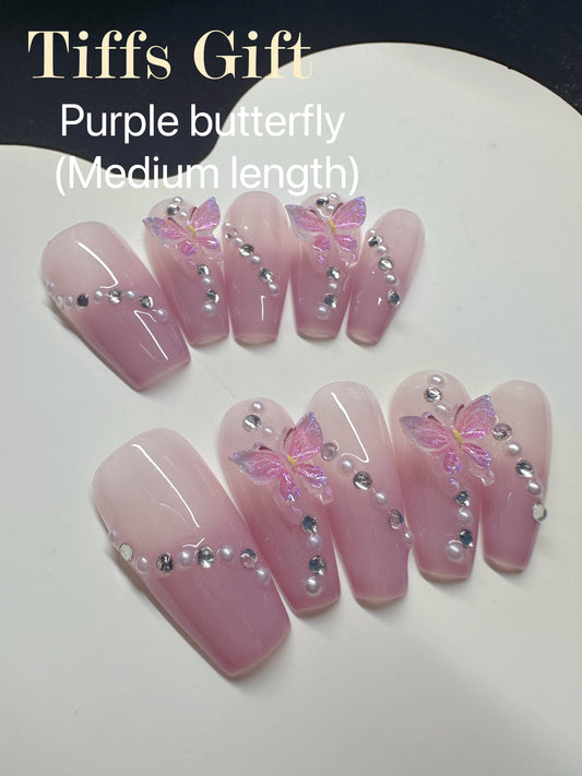 Purple butterfly (medium length) - TiffsGift