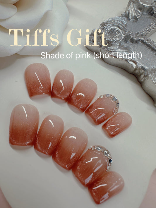 Shade of pink (short length) Reusable Hand Made Press On Nails - TiffsGift