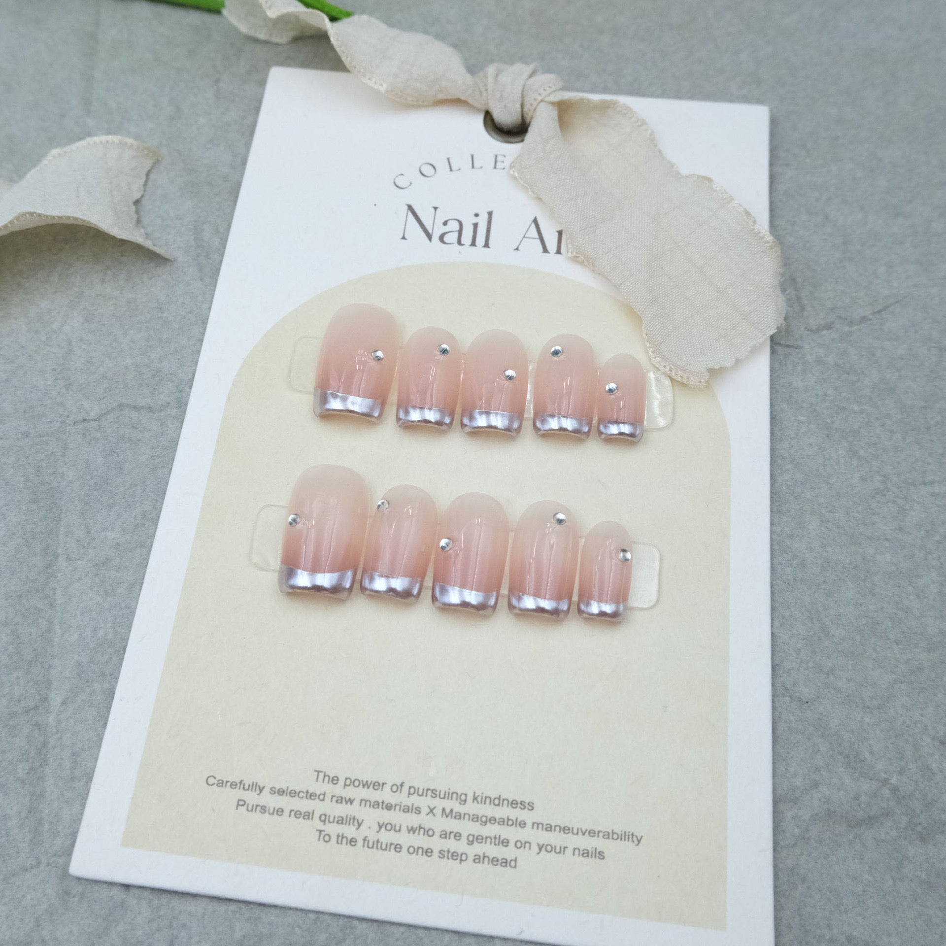 Silver start with cat eye(short) Reusable Hand Made Press On Nails - TiffsGift