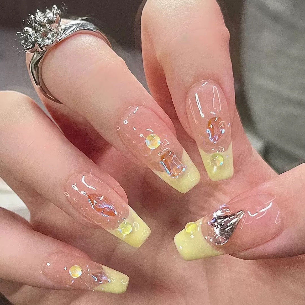 Yellow French tip(long) - TiffsGift